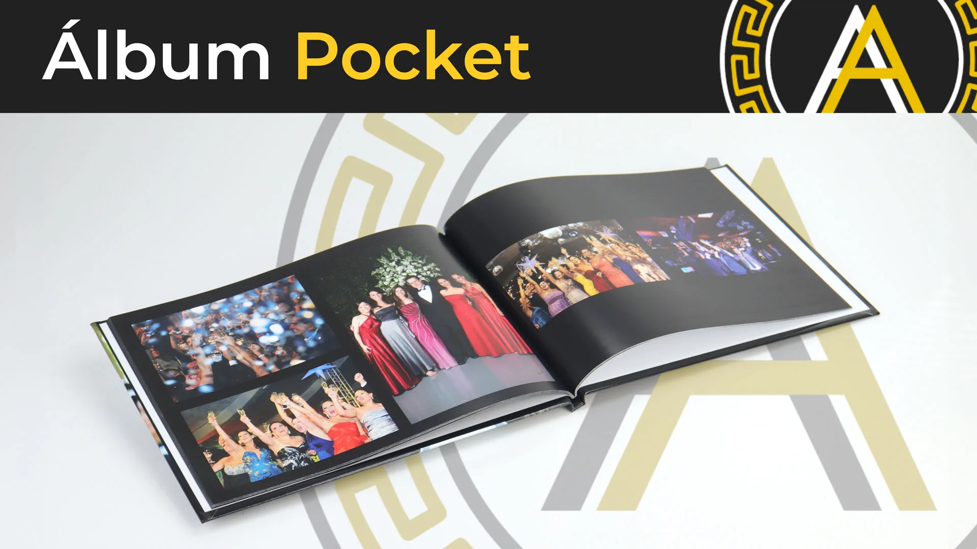 Álbum de formatura Pocket com estojo personalizado